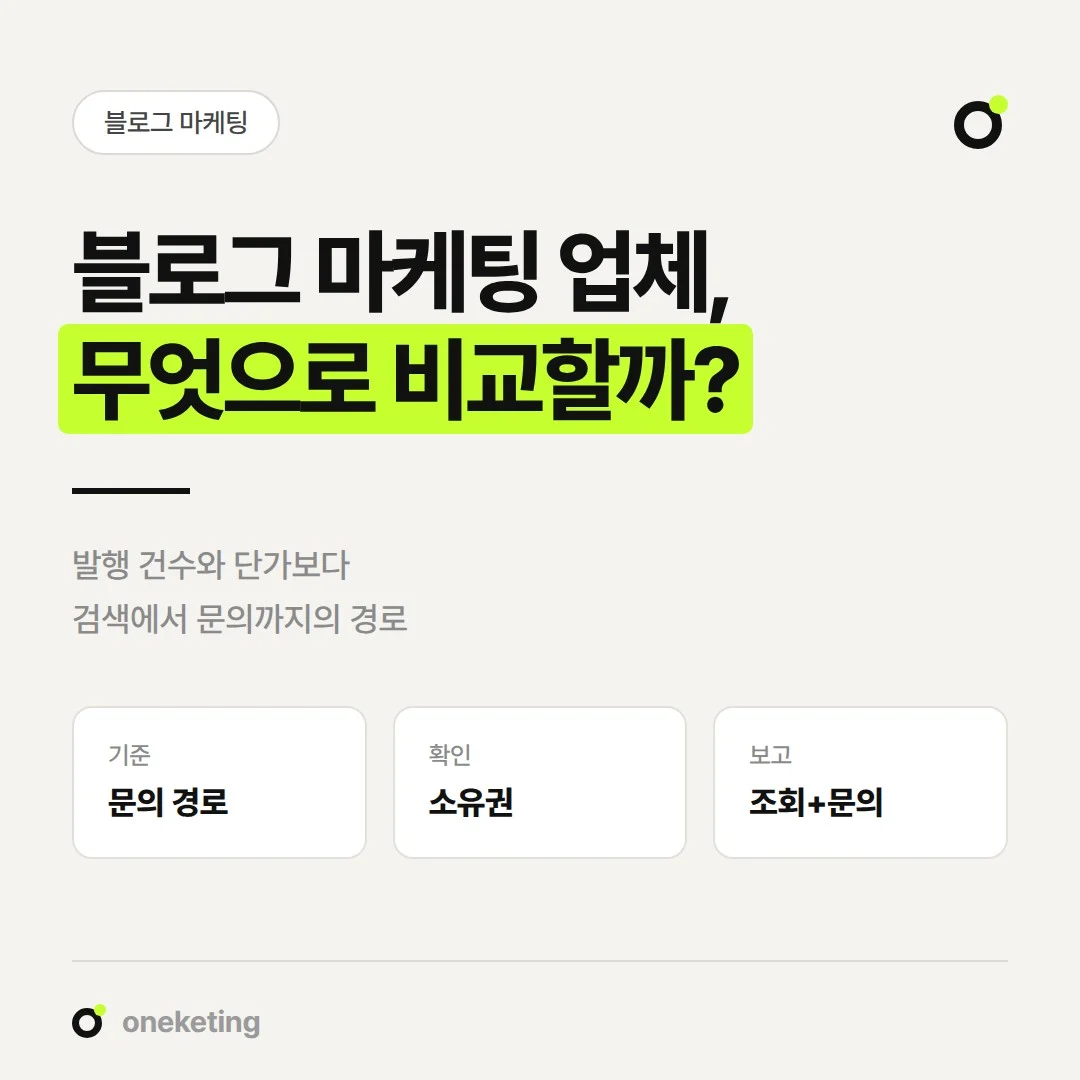 블로그 마케팅 업체 견적을 비교할 때 볼 기준을 정리했습니다.